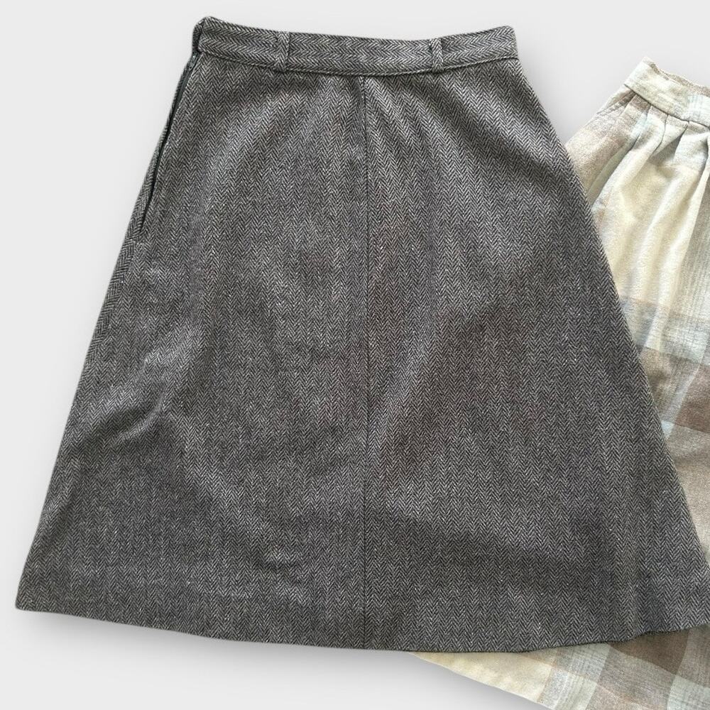 Vintage Skirt Lot XS S M Wool Blend High Waist Midi Cottagecore Preppy Feminine - Picture 8 of 14